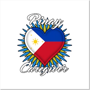 Pinay Caregiver (white font) Posters and Art